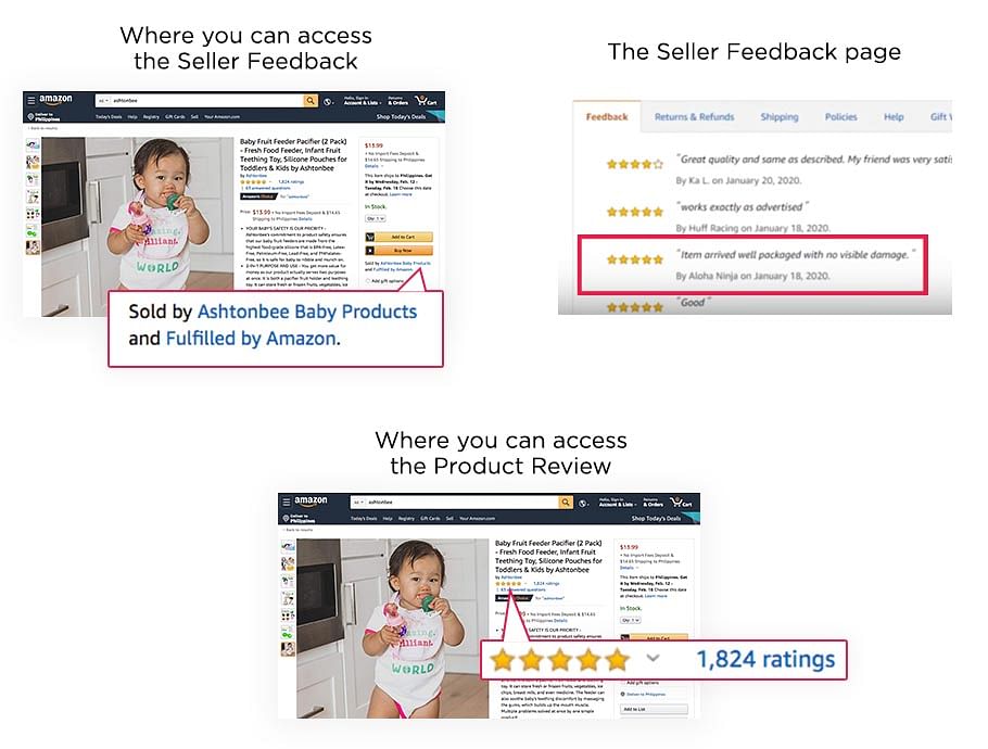 Seller Reviews and Product Reviews