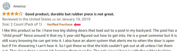a verified purchase review of an Ashtonbee product on Amazon