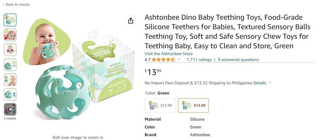 a screenshot of a baby product listing on amazon