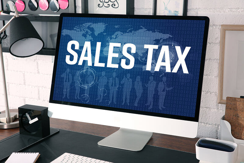 sales tax spelled out on a computer screen
