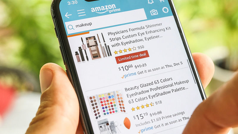 amazon search results displayed on a mobile device