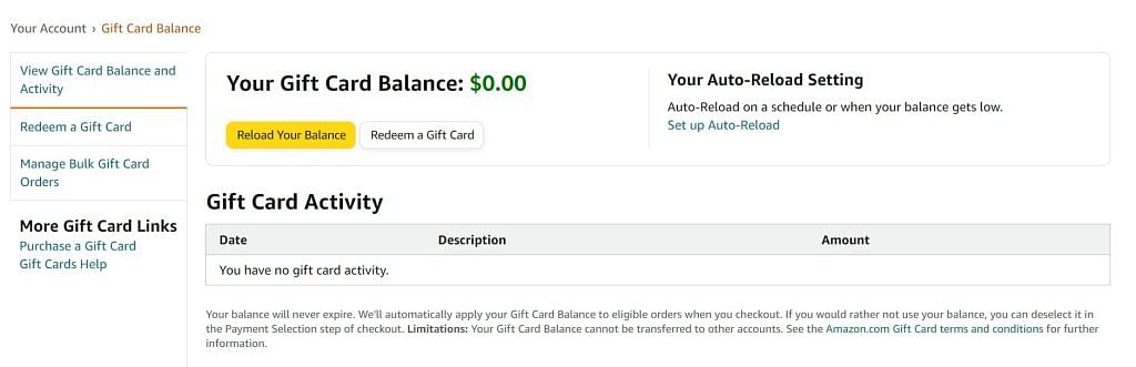 Gift Card Balance Check and Redeem