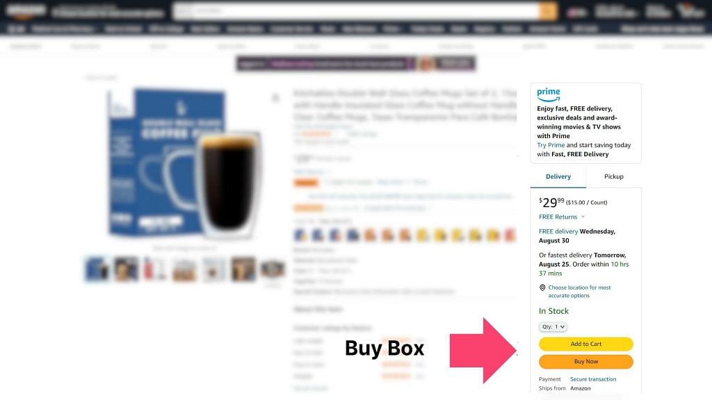 a screenshot of Amazon Buy Box