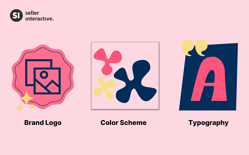 branding design elements: brand logo, color scheme, typography