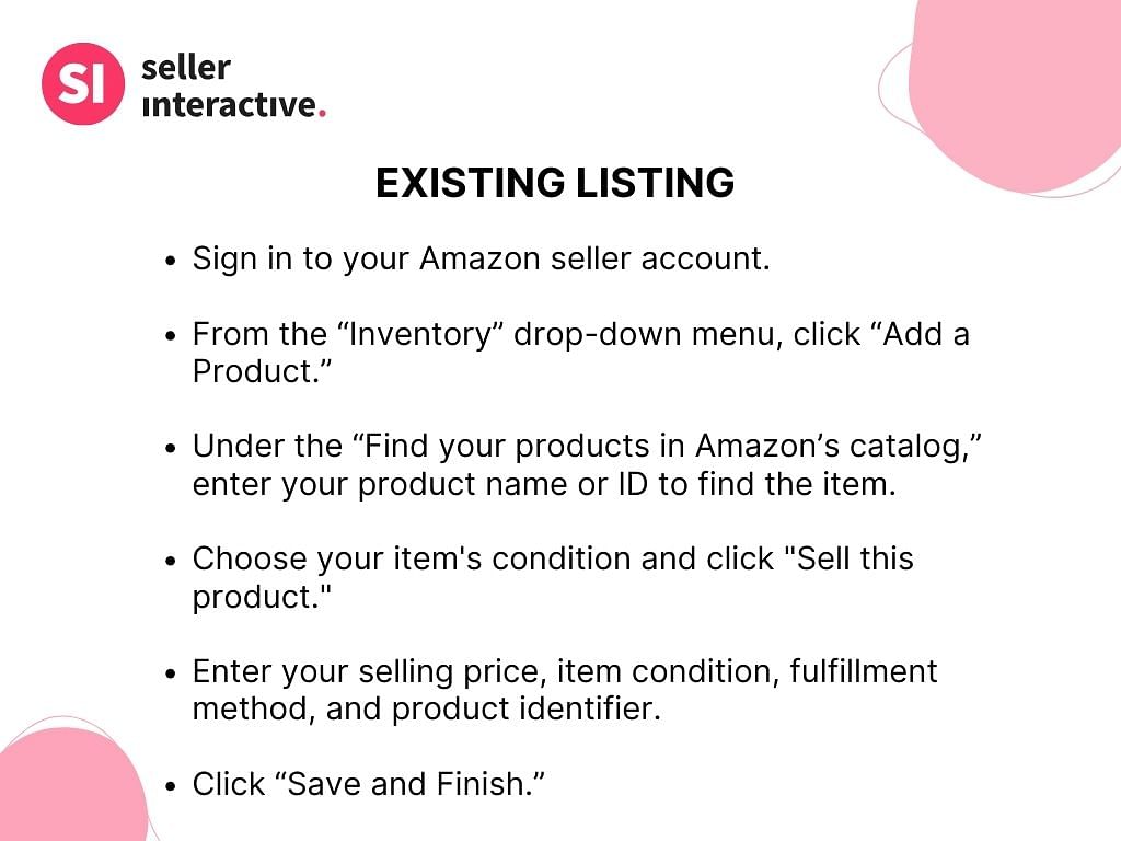 a step-by-step guide for existing listing